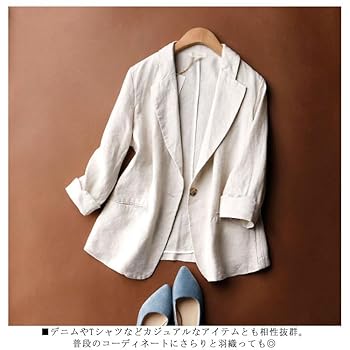 mon sakata モンサカタ オフホワイト コットンリネンサマージャケット mon sakata モンサカタ オフホワイト コットンリネンサマー